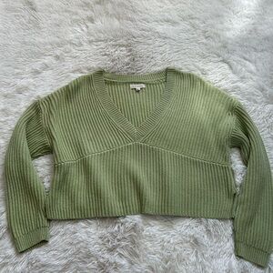 PacSun Green V-Neck Women's Sweater